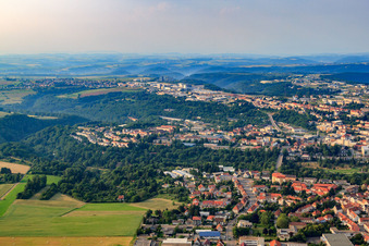 Zweibrücker Straße industrial area from the south in Pirmasens in the state Rhineland-Palatinate, Germany