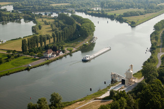 Aerial view of Cattenom in the state Moselle, France