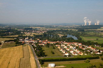 Aerial photograpy of Berg-sur-Moselle in the state Moselle, France