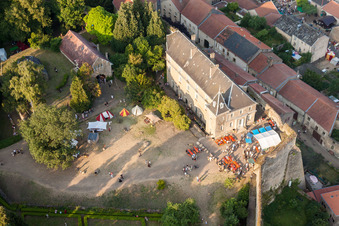 Oblique view of Castle of the fortress Fort Rodemack in Rodemack in Grand Est, France