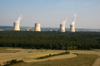 EDF nuclear center from the west in Cattenom in the state Moselle, France