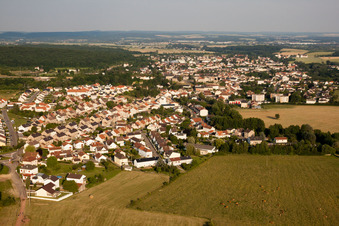 Aerial view of Hettange-Grande in the state Moselle, France