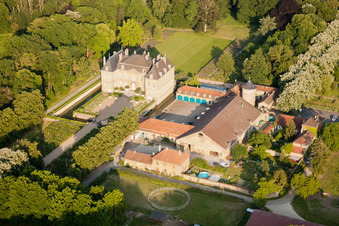 Aerial photograpy of Château de La Grange in Manom in the state Moselle, France