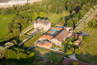 Oblique view of Château de La Grange in Manom in the state Moselle, France