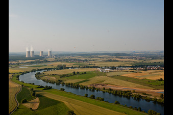 Aerial view of Site of the nuclear power plant (NPP also, NPP or nuclear power plant) near the Mosel river in Cattenom in Alsace-Champagne-Ardenne-Lorraine, France