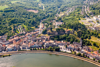 Village on the river bank areas of the river Mosel in Sierck-les-Bains in Grand Est, France