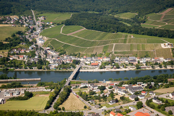 Moselle Bridge to Schengen in Schengen in the state Remich, Luxembourg