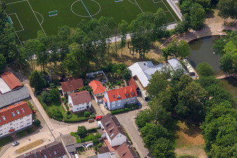 Elsässerstr in Kandel in the state Rhineland-Palatinate, Germany from a drone