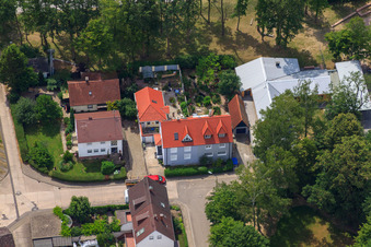 Elsässerstr in Kandel in the state Rhineland-Palatinate, Germany seen from a drone
