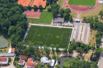 Artificial turf football pitch in Kandel in the state Rhineland-Palatinate, Germany