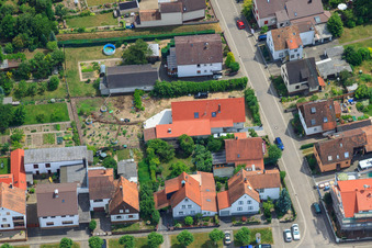 Aerial view of Waldstr in Kandel in the state Rhineland-Palatinate, Germany