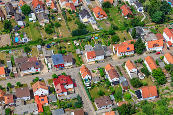 Haardtstr in Kandel in the state Rhineland-Palatinate, Germany seen from above