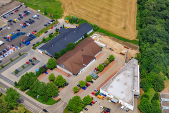 Netto, Aldi, Edeka on Lauterburgerstr in Kandel in the state Rhineland-Palatinate, Germany