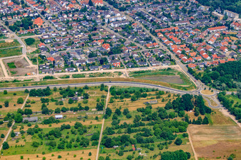 Aerial view of New Development Area West in Jockgrim in the state Rhineland-Palatinate, Germany