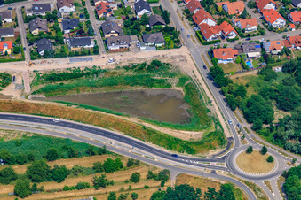 Aerial photograpy of New Development Area West in Jockgrim in the state Rhineland-Palatinate, Germany