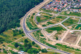 New Development Area West in Jockgrim in the state Rhineland-Palatinate, Germany seen from above