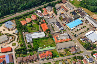 Aerial view of In the pits in Jockgrim in the state Rhineland-Palatinate, Germany