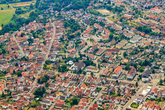 City view from the northeast in Jockgrim in the state Rhineland-Palatinate, Germany