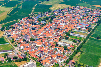 Village view from the southwest in Neupotz in the state Rhineland-Palatinate, Germany