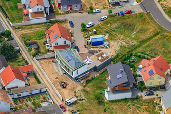 Aerial view of Cornflower Path in the district Hardtwald in Neupotz in the state Rhineland-Palatinate, Germany