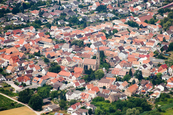 Town View of the streets and houses of the residential areas in the district Sondernheim in Germersheim in the state Rhineland-Palatinate, Germany