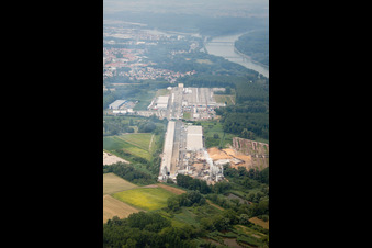 Aerial view of Nolte Furniture and Woodworks in Germersheim in the state Rhineland-Palatinate, Germany