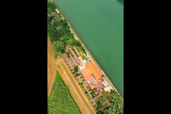 Aerial photograpy of Brickworks Museum Sondernheim am Rhein in Germersheim in the state Rhineland-Palatinate, Germany