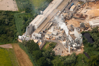 Aerial photograpy of Nolte Furniture and Woodworks in Germersheim in the state Rhineland-Palatinate, Germany
