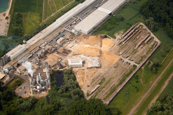 Nolte Furniture and Woodworks in Germersheim in the state Rhineland-Palatinate, Germany seen from above