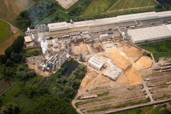 Nolte Furniture and Woodworks in Germersheim in the state Rhineland-Palatinate, Germany viewn from the air
