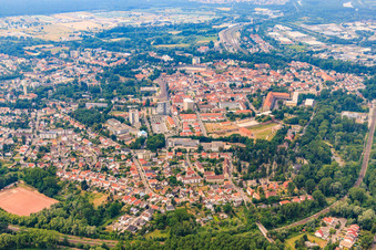 City view from the south in Germersheim in the state Rhineland-Palatinate, Germany