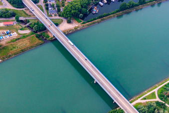 Rudolf von Habsburg Rhine Bridge for the B35 in Germersheim in the state Rhineland-Palatinate, Germany