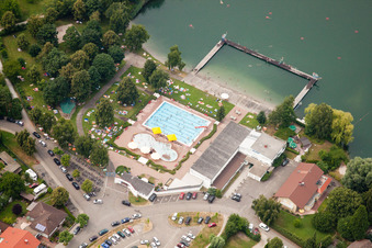 Swimming pool of the Ernst-Freyer-Bad in Philippsburg in the state Baden-Wurttemberg