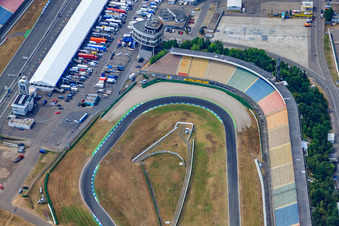 Hockenheimring. Motodrom in Hockenheim in the state Baden-Wuerttemberg, Germany from above