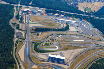 Hockenheimring. Motodrom in Hockenheim in the state Baden-Wuerttemberg, Germany seen from above