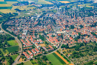 Aerial view of From the south in the district Kirchheim in Heidelberg in the state Baden-Wuerttemberg, Germany