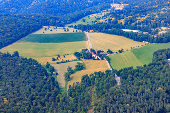 Aerial view of Bierhelderhof Manor Inn in the district Rohrbach in Heidelberg in the state Baden-Wuerttemberg, Germany
