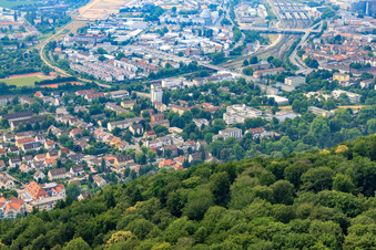 From the southeast in the district Alte Stadtgärtnerei in Heidelberg in the state Baden-Wuerttemberg, Germany