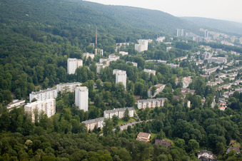 Aerial photograpy of HD-Boxberg from the north in the district Boxberg in Heidelberg in the state Baden-Wuerttemberg, Germany