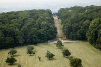 Oblique view of Cemetery of Honor in the district Königstuhl in Heidelberg in the state Baden-Wuerttemberg, Germany