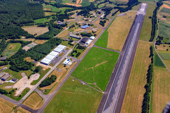 Former military airfield/air base Pferdsfeld (ICAO code: ETSP) in the district of Pferdsfeld industrial and commercial area in the district Dörndich in Bad Sobernheim in the state Rhineland-Palatinate, Germany