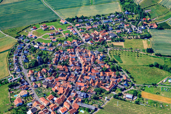Aerial view of Village view in Duchroth in the state Rhineland-Palatinate, Germany