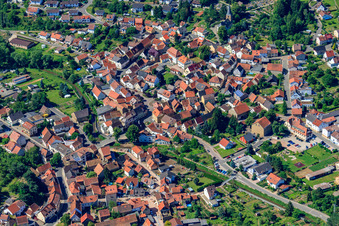 Village on the banks of the area Alsenz - river course in Alsenz in the state Rhineland-Palatinate, Germany