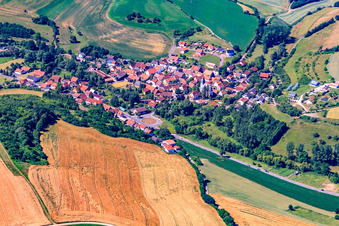 Town View of the streets and houses of the residential areas in Sankt Alban in the state Rhineland-Palatinate
