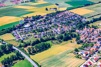 Aerial view of Village view in Dreisen in the state Rhineland-Palatinate, Germany