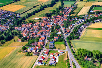Aerial photograpy of Village view in Dreisen in the state Rhineland-Palatinate, Germany