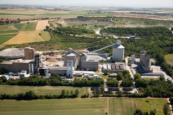 Aerial photograpy of Dyckerhoff cement plant in Göllheim in the state Rhineland-Palatinate, Germany