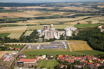 Dyckerhoff cement plant in Göllheim in the state Rhineland-Palatinate, Germany from the plane