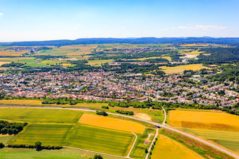 City view from the north in Eisenberg in the state Rhineland-Palatinate, Germany seen from above