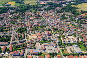 Downtown from the north in Eisenberg in the state Rhineland-Palatinate, Germany